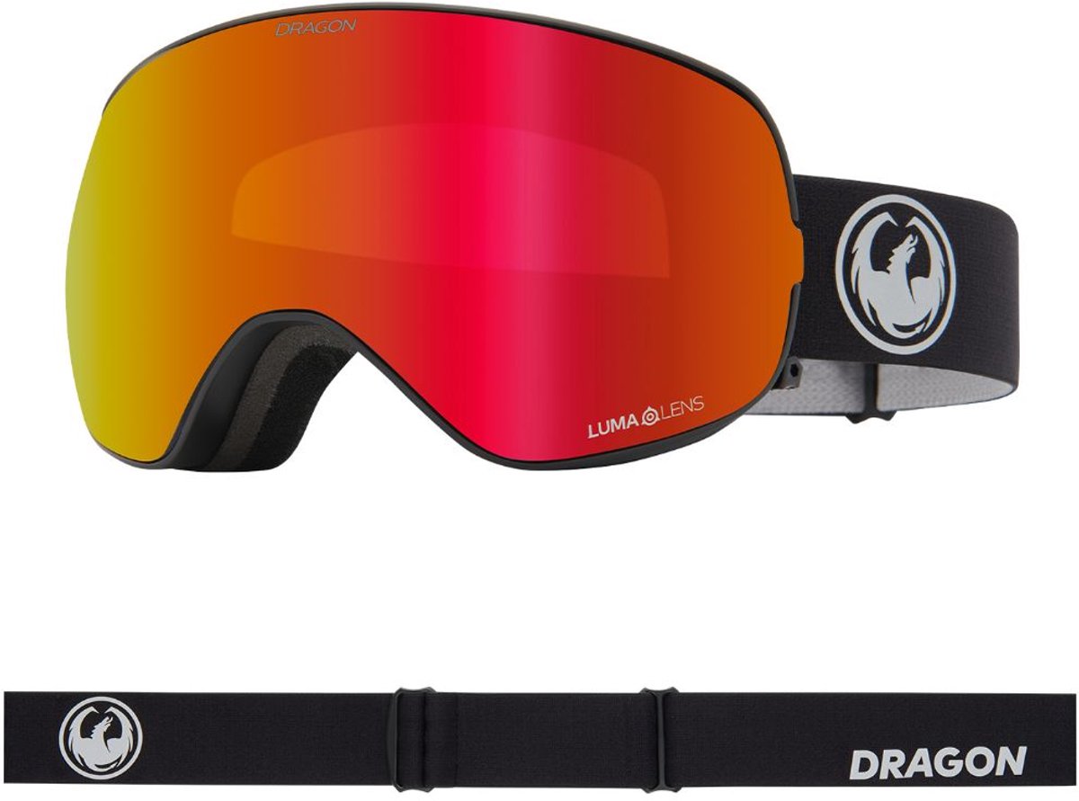 Dragon Alliance X2S Skibril - Nouveau Black/LL Red Ionized & LL Light Rose