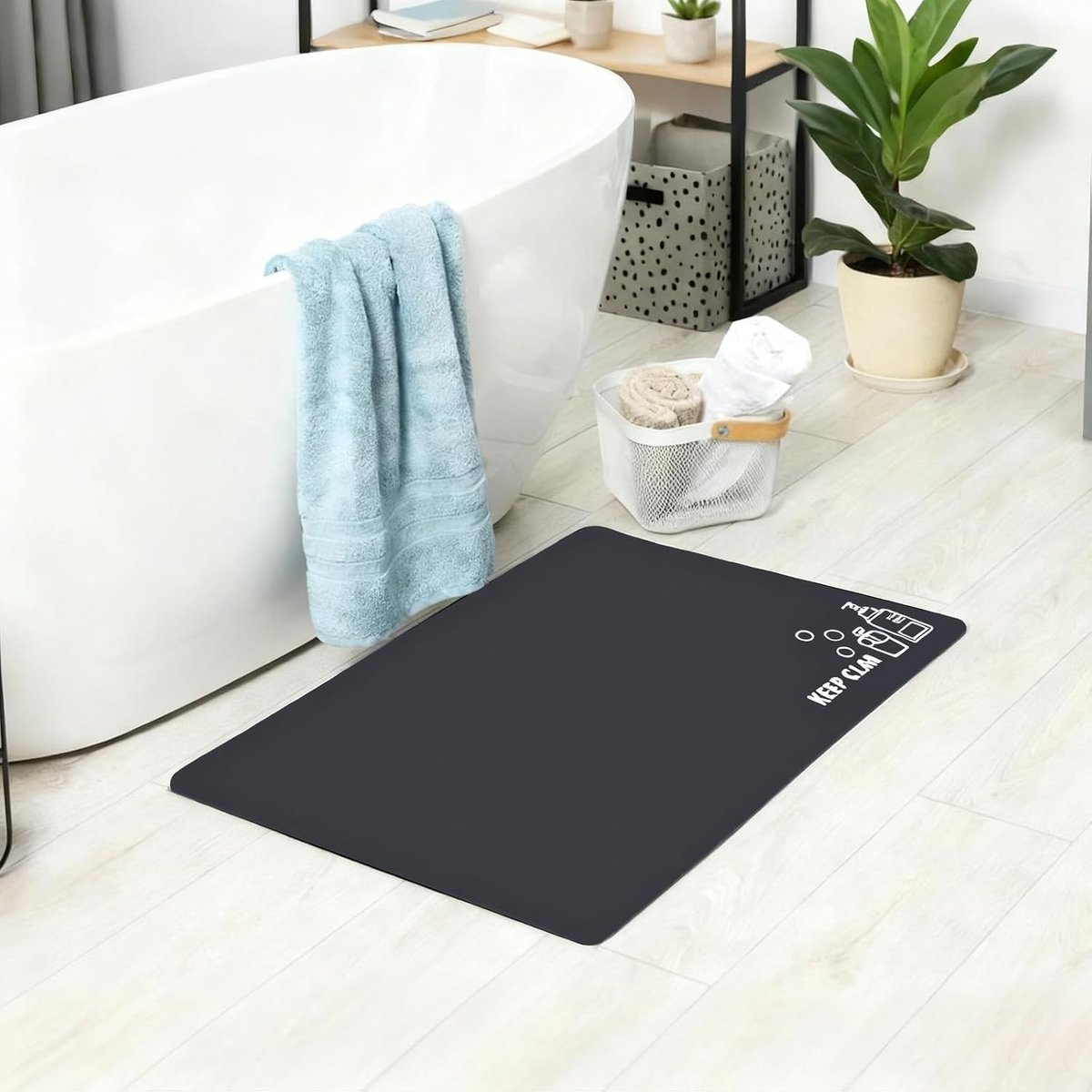 Antislip Wasbare Badmat 60 x 40 cm, Sneldrogende Absorberende Douchematt, Ideaal voor Badkamer en Keuken, Comfortabel en Stijlvol