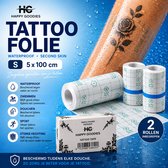 Happy Goodies - Tattoo Folie Waterproof (1+1 GRATIS - 2 Rollen) - 5 cm x 1 m - Second Skin Nazorgfolie - Douchefolie - Bescherming Nieuwe Tattoo
