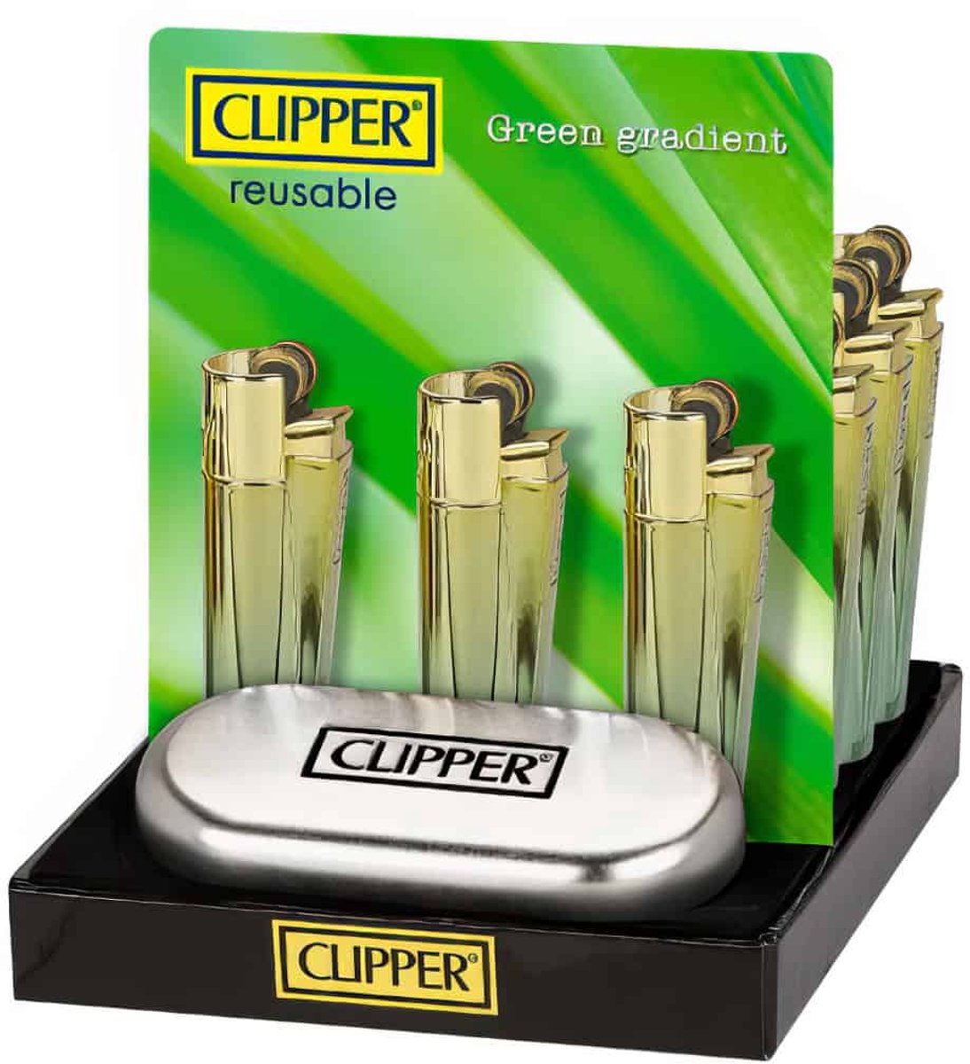 Clipper Large Metal Aanstekers "Green Gradient"