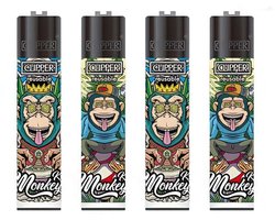 Clipper Classic Large Aanstekers Monkey King “Psycho 2” (4 Stuks)