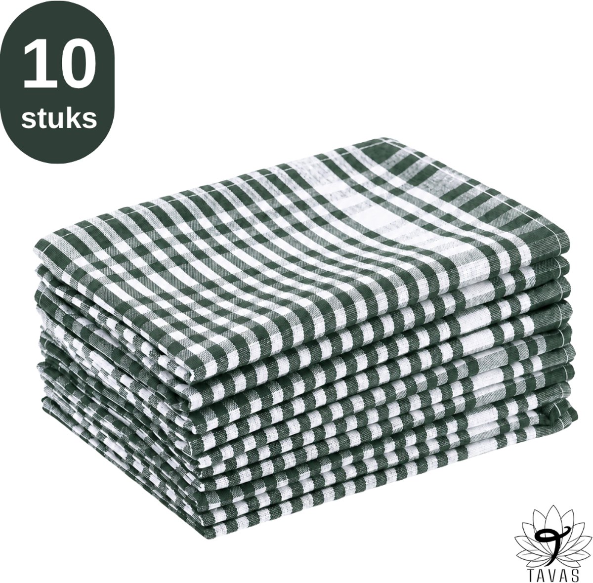 Theedoekenset Groen Glazendoeken 47x67 cm - Set van 10 - Horeca 80% katoen 20% Polyester Theedoeken horeca