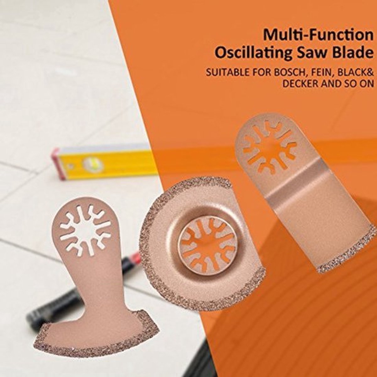 Oscillerende zaagblad 3-delig - universele multitool zaagbladen - carbide - voor tegels en beton