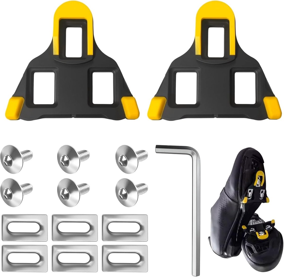 Hoogwaardige SPD SL Schoenplaten Compatibel met Shimano SH10 SH11 SH12 voor Racefietsschoenen en Klikpedalen, 0° Goedkeuring