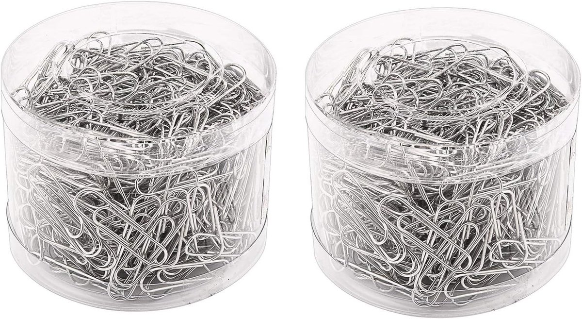 400 Stuks Metalen Paperclips met Plastic Doos voor Kantoor, Archiveren en Organiseren van Documenten - 29mm Binder Clips