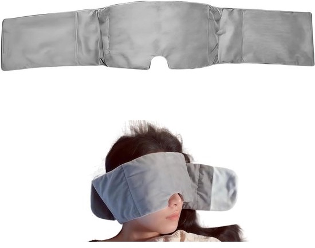 Verzwaard slaapmasker met parelvulling - ideaal voor reizen en diepe slaap