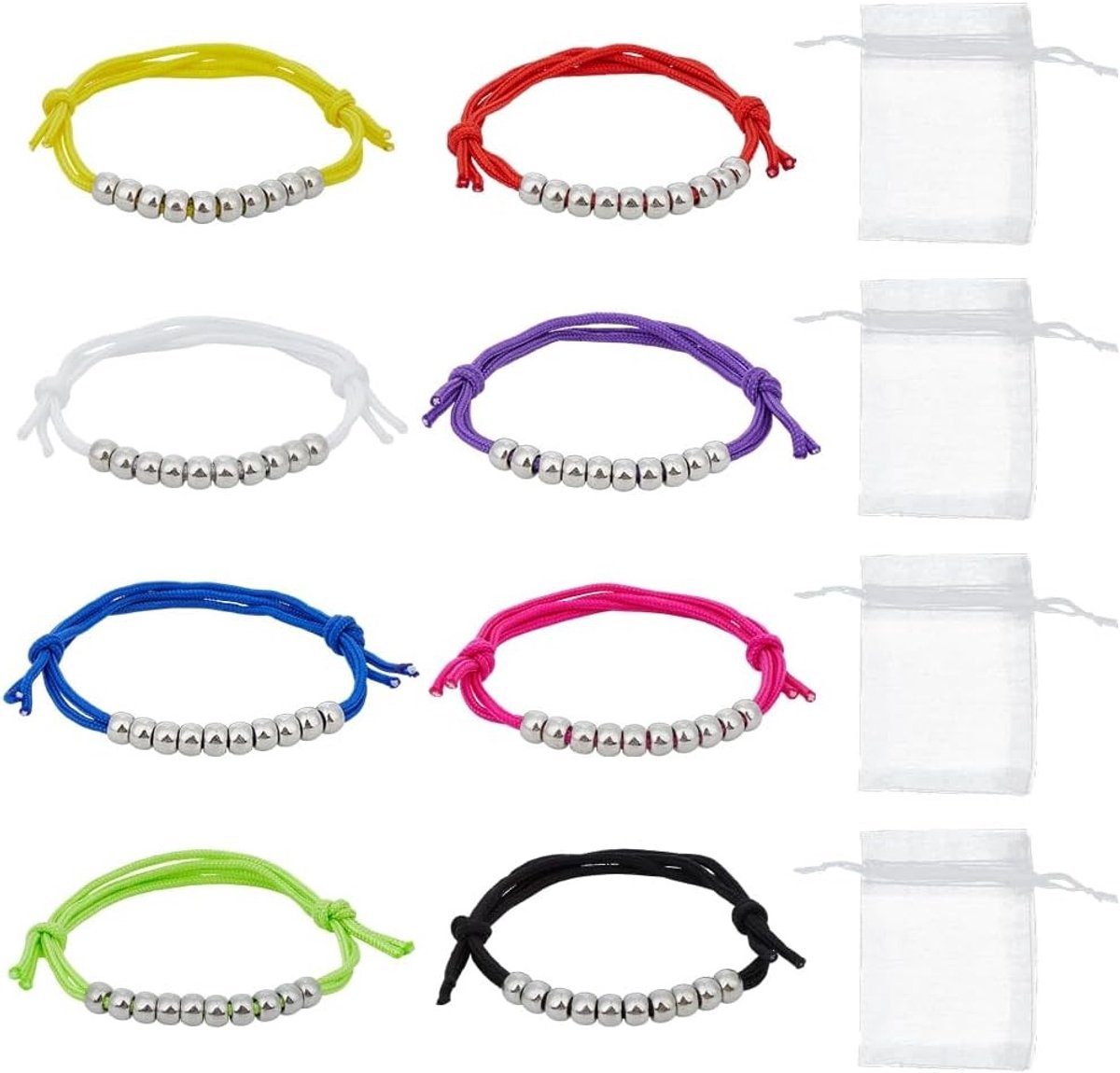 8-delige Golf Puntentellers met Plastic Kralen in 8 Kleuren - Verstelbare Armbanden voor Golf Beginners en Ouderen