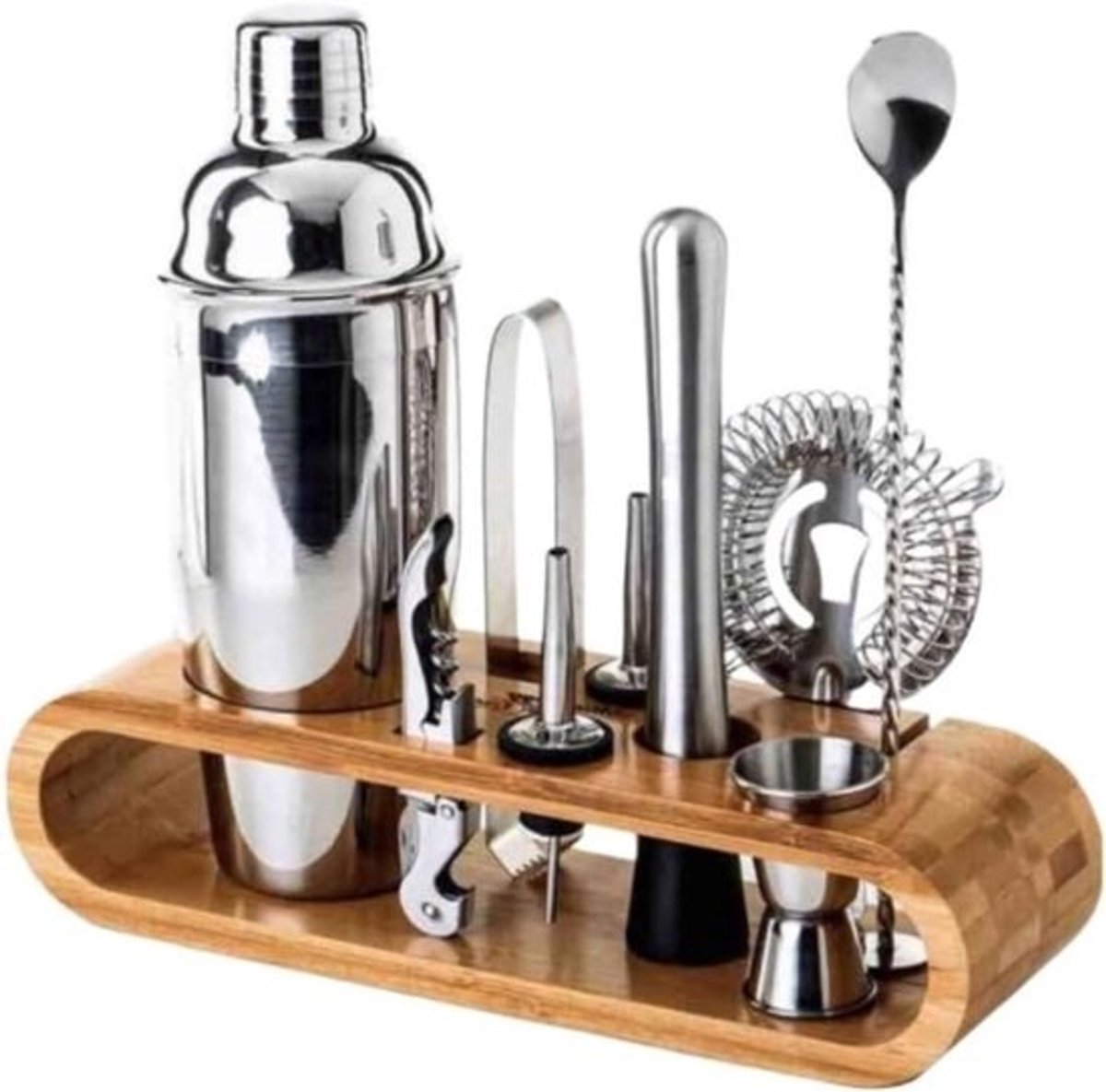 Cocktailshakerset Mengbeker RVS Cocktailshakerset Barshaker Glas Wijnshaker Complete Set Van 10 Stuks Barman kit (Color : D, Size : 350ml)