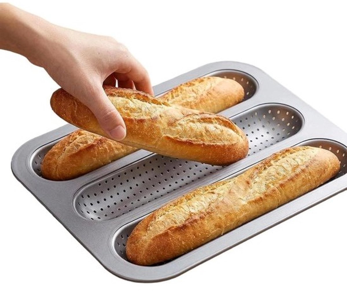 Frans Brood Bakblik - Sandwich Bakvorm Broodpan - Broodjes Bakken - Anti-aanbaklaag - 325 x 35 x 35 cm - Grijs