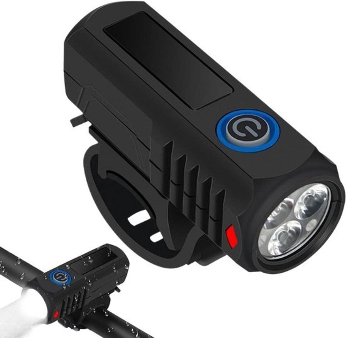 Fietslamp Oplaadbaar - Fietsverlichting LED - Veilig Fietsen - Hoge Intensiteit - 8x3cm - Zwart