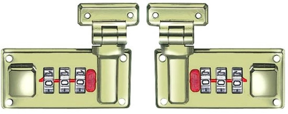 Koffer Sloten Zinklegering Beveiligingshangslot 3-cijferig Combinatie Reishangslot voor Bagage, Koffers, Wijnkast Sloten, Kantoorkasten, Brons