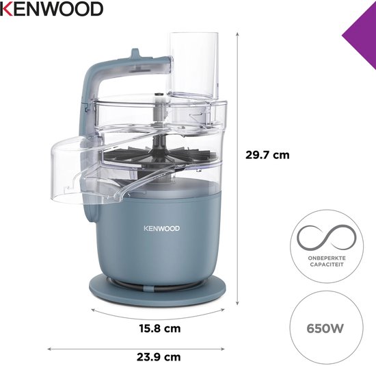 Keukenmachine 650W - Compacte Foodprocessor - Hakken, Snijden, Mengen en Raspen - Direct Serveren - Vaatwasserbestendig — afbeelding 5