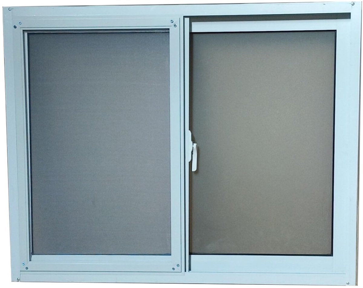 Schuifraam voor kelder - 5mm matglas, 2mm aluminium frame - 60x60cm