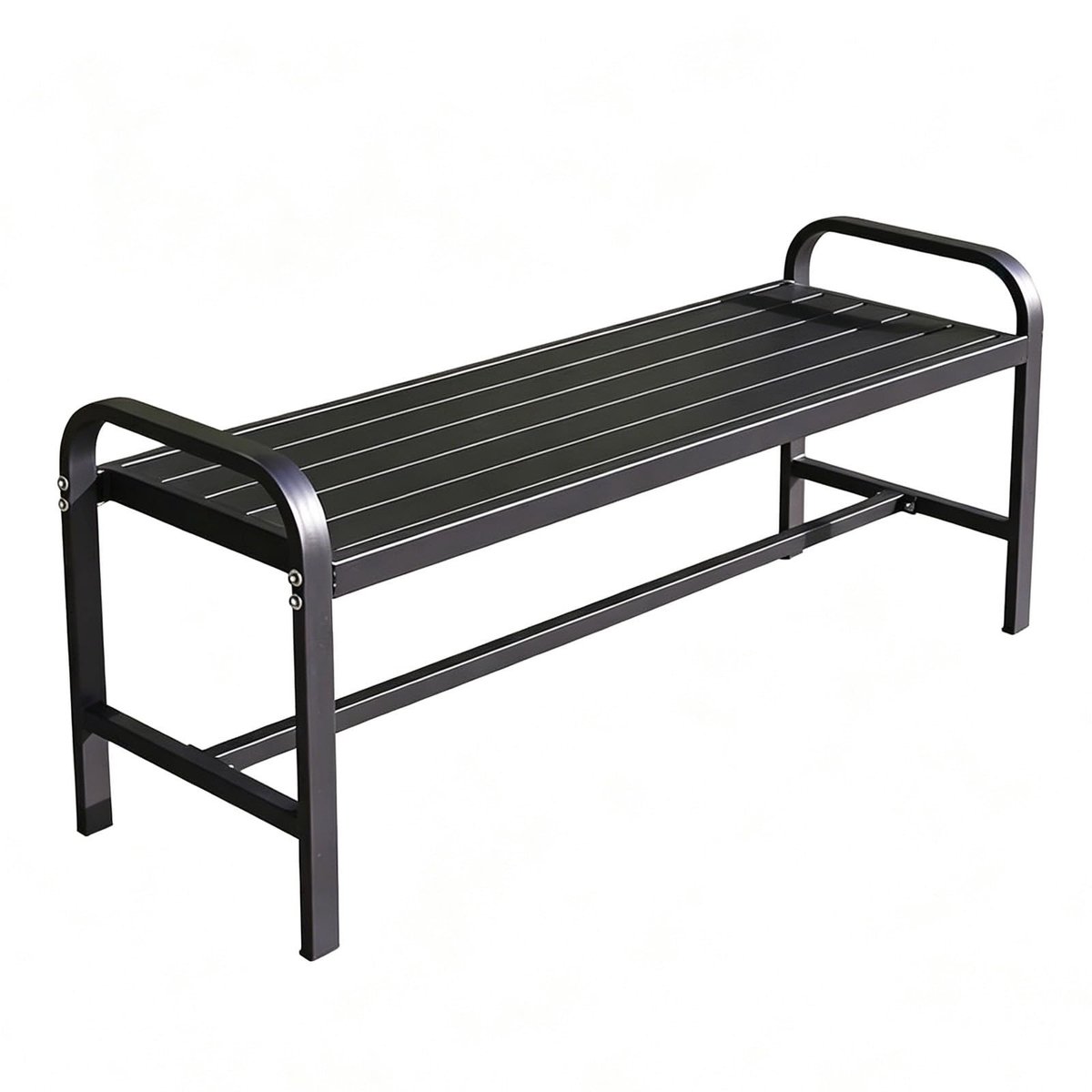 Metalen Terrasbank - 125cm - Weerbestendig - Draagvermogen 300kg - Zwart