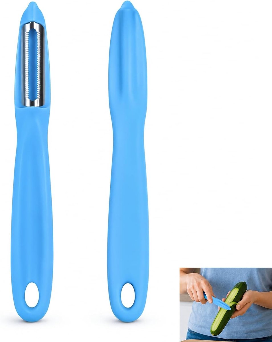 Set van 2 Ergonomische Groenten- en Aardappelschillers met RVS Mes voor Asparagus, Wortelen en Komkommers