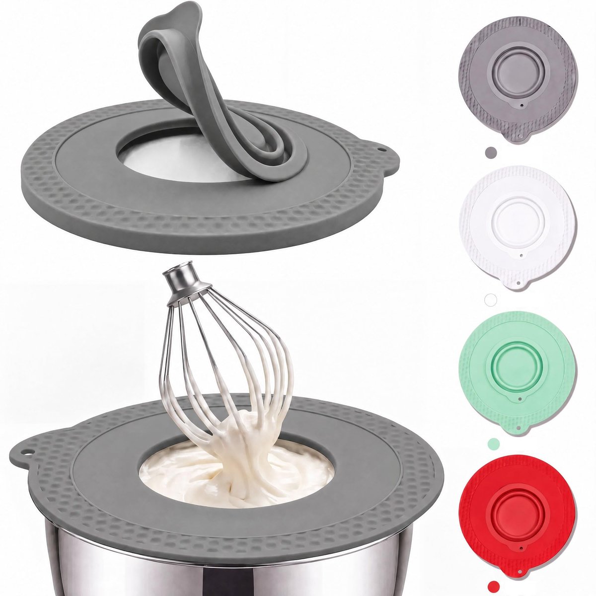 Silicone Splash Cover - Afneembare Deksel voor Voedselverwerking - Grijs