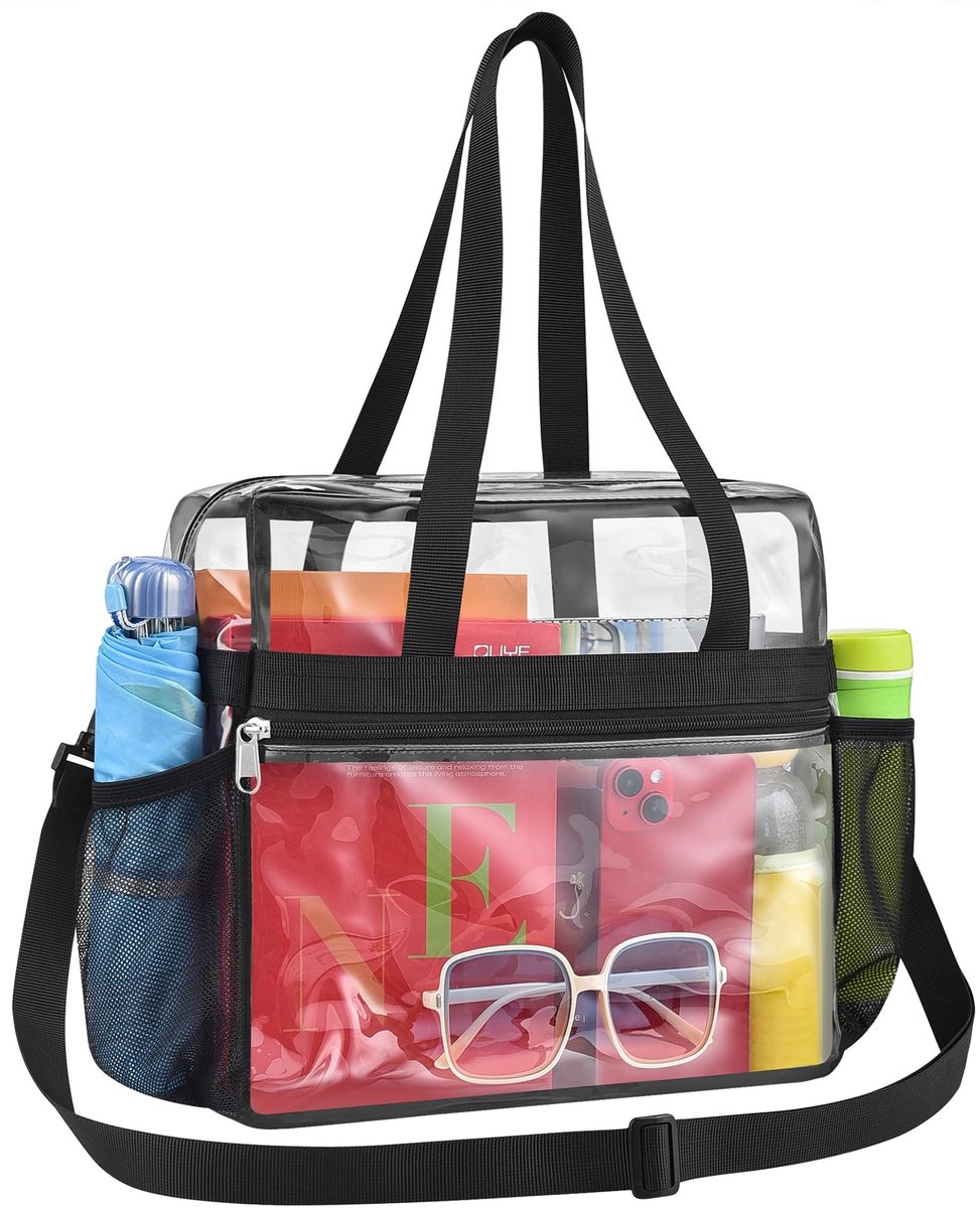 Transparante Stadium Tas - 12x6x12 inch met Versterkte Band