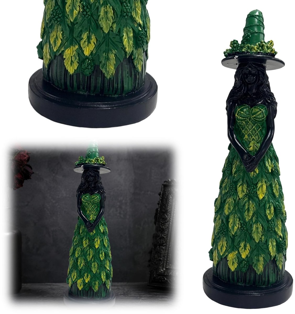 Herfst Heks Beeldje - Hars Decoratie voor Halloween