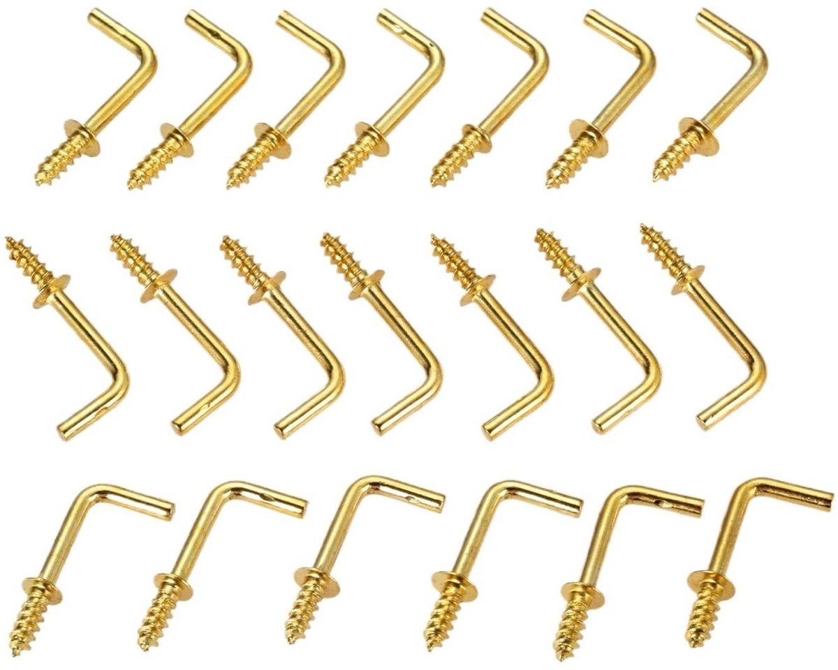 Zelftappende schroefhaken - Gouden L-vorm 100 stuks