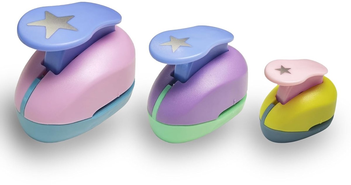 Stervormige Gatenpons voor Papierknutselen - Set van 3 Ponsen (8mm, 14mm, 22mm) voor Creatieve Projecten en Ambachten