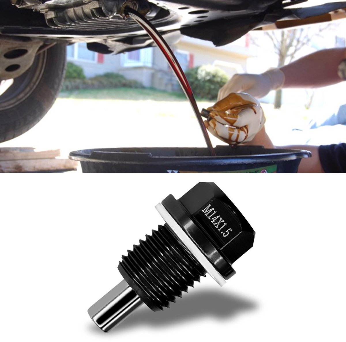Magnetische Olieaflaatplug met Dichtingen - M14×1.5
