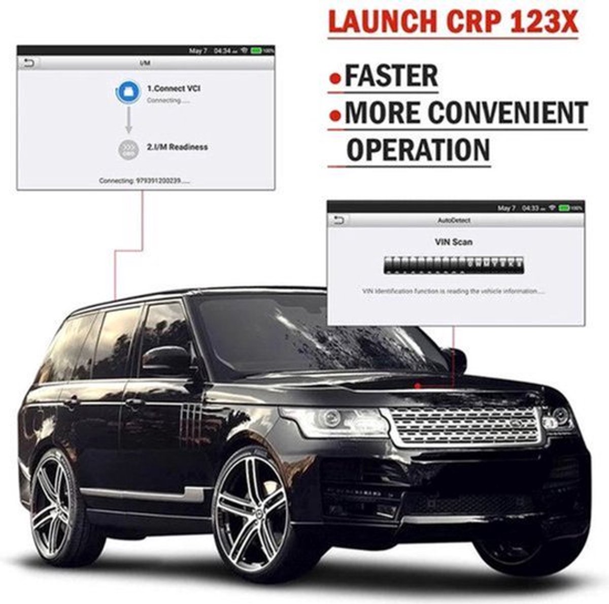 OBD2-scanner - Diagnosecomputer - Slimme diagnosetool - Foutverwijdering - Diagnostisch Hulpmiddel voor Auto's - Professionele Tool - DIY-Codelezer - TMPS-Autoscanner - Zwart & Ro
