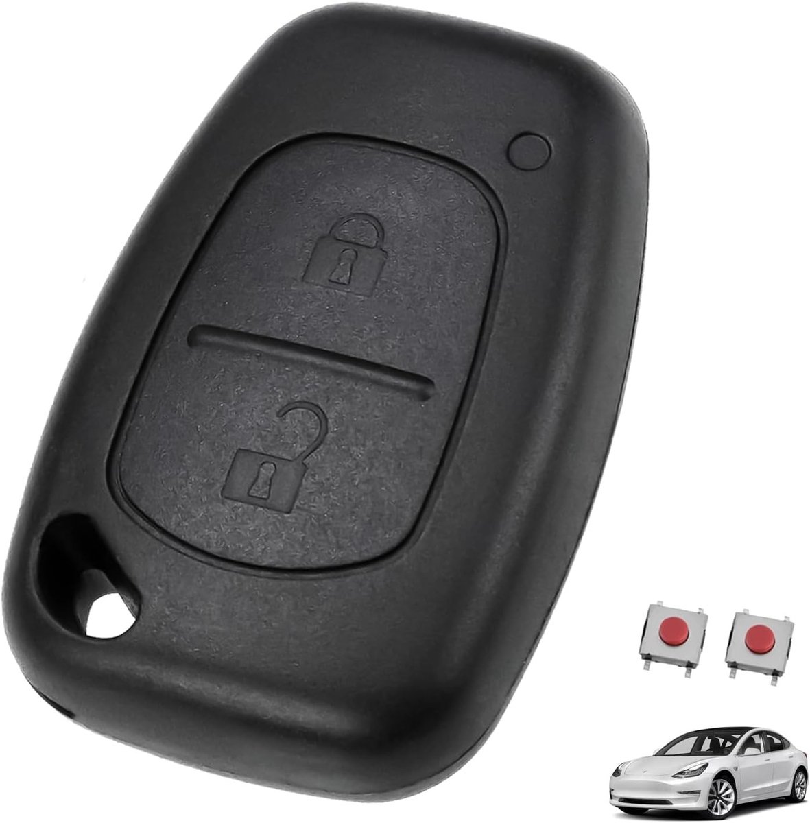 Vervangende sleutelbehuizing voor Renault Trafic, Kangoo, Movano, Opel Vivaro en Nissan - 2 sleutels, met microschakelaar voor defecte afstandsbediening, zonder elektronica, perfect voor autosleutel reparatie en vervanging