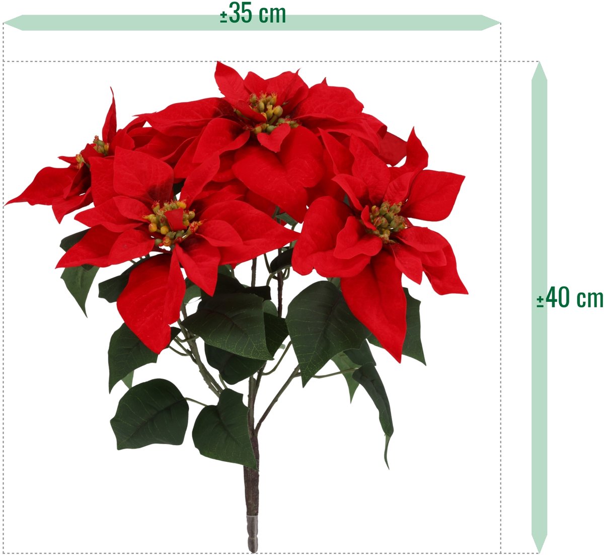Poinsettia kerstster kunstplant 40cm