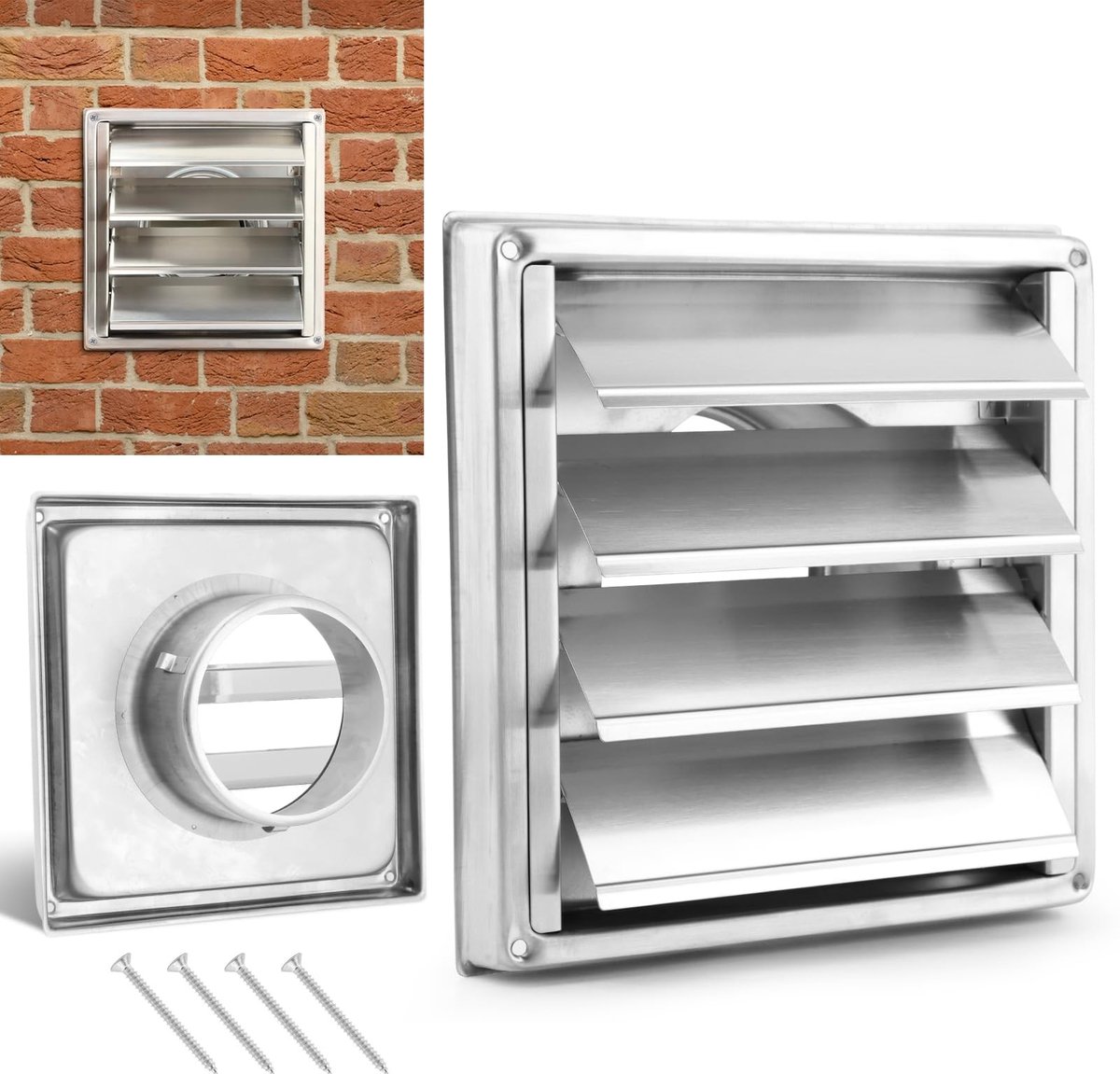 Ventilatierooster voor Afzuigkap - met Louvre