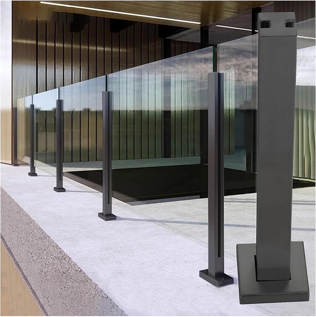 Balustrade Paneel met Vierkante Basis - 115 cm