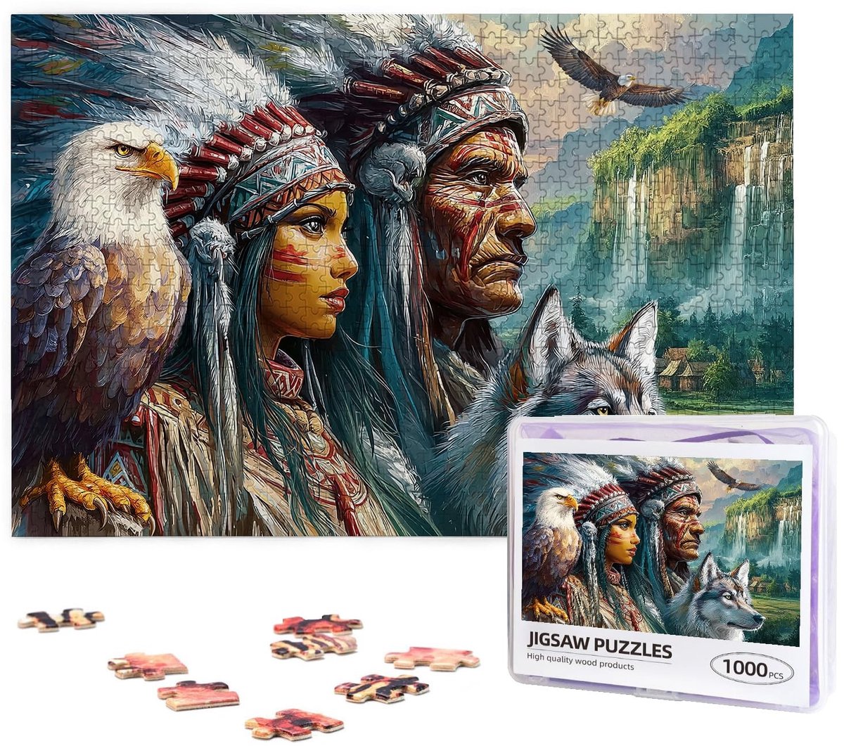 Inheemse Amerikaanse Legpuzzel - 1000 Stukjes Houten Puzzel