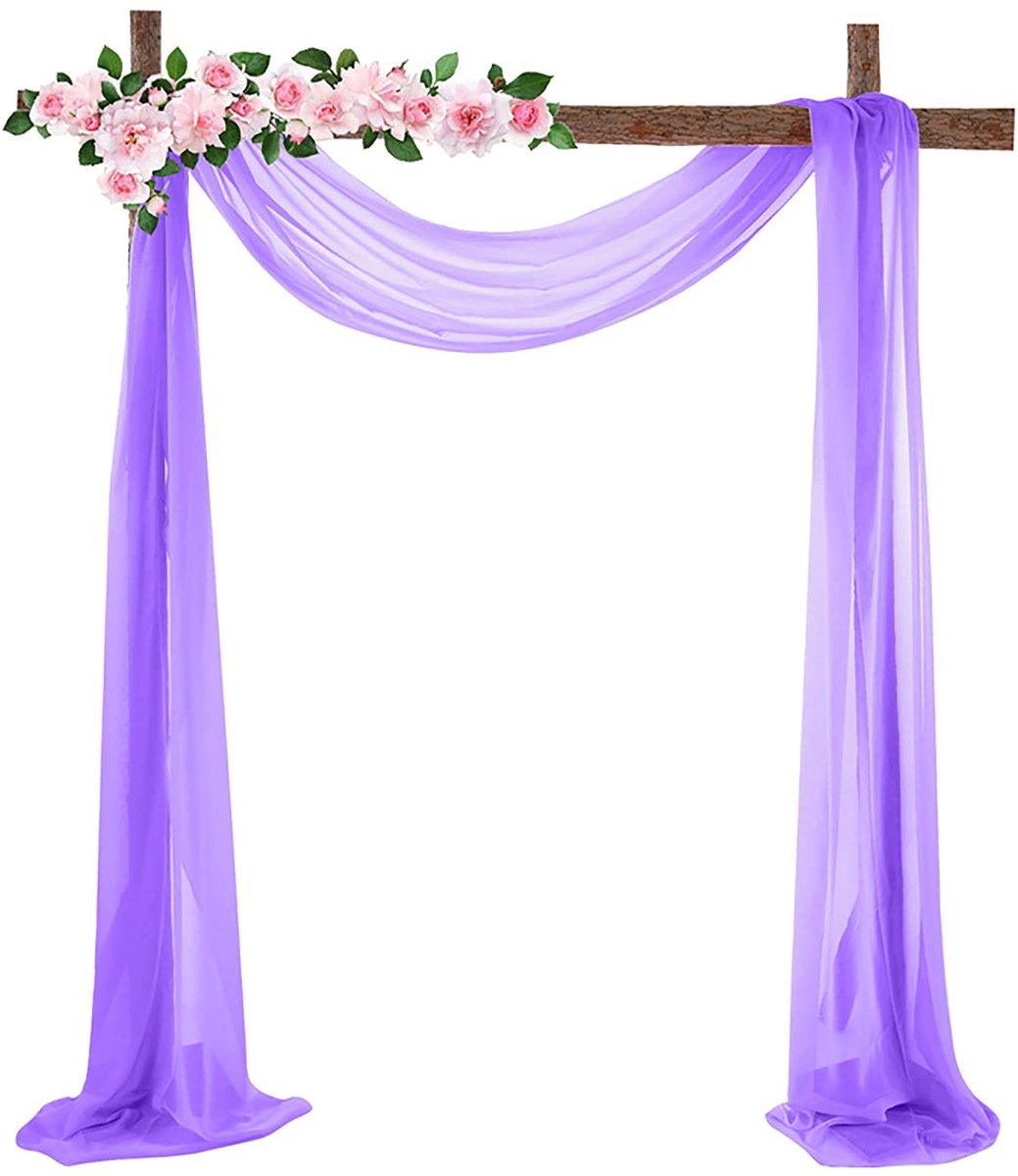 Huwelijksboog Draperende Stof - Chiffon Gordijnen Paars 2,3x18Ft