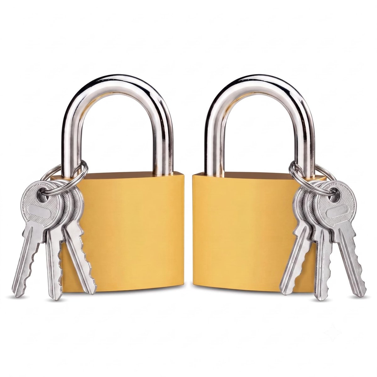 Hangslot Set van 2 - Ijzer 38 mm met Sleutel