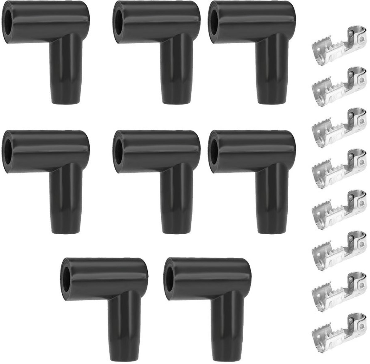 Boot Terminal Kit - 90 Graden - Set van 8 - Zwart