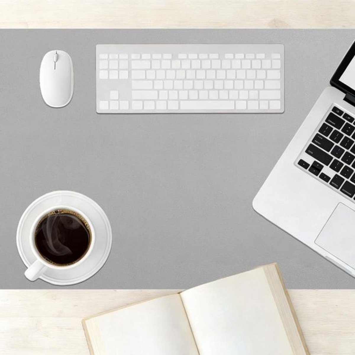 Bureauonderlegger - Bureaumat Desk Pad - Bureau Beschermen - Waterdicht TPU Leer - 75 x 120 cm - Grijs