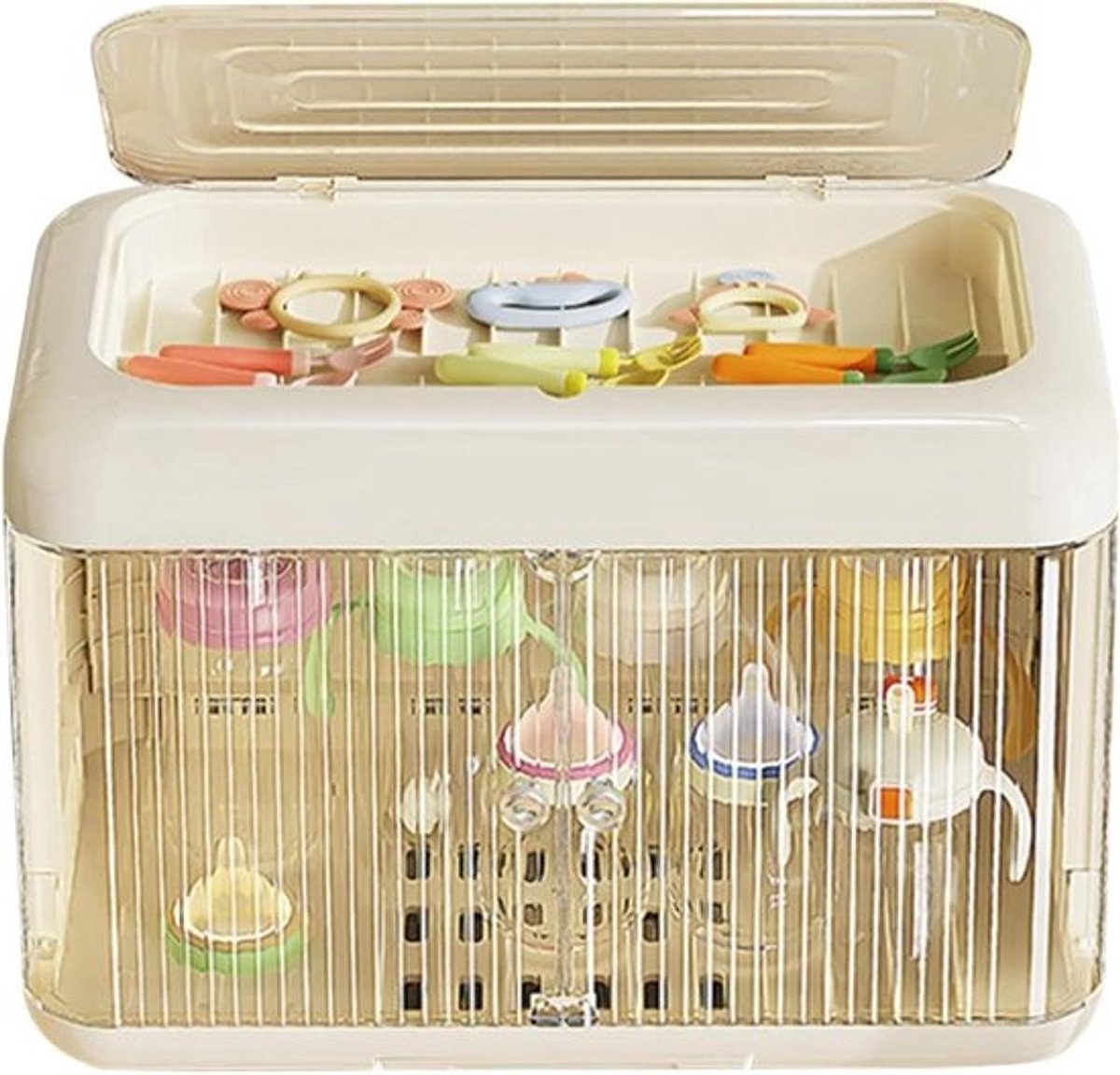 Babyfles Organizer - Flessenrek - Hygiënisch Opbergen - Stofdichte Opslag - 436 cm - Crèmekleurig