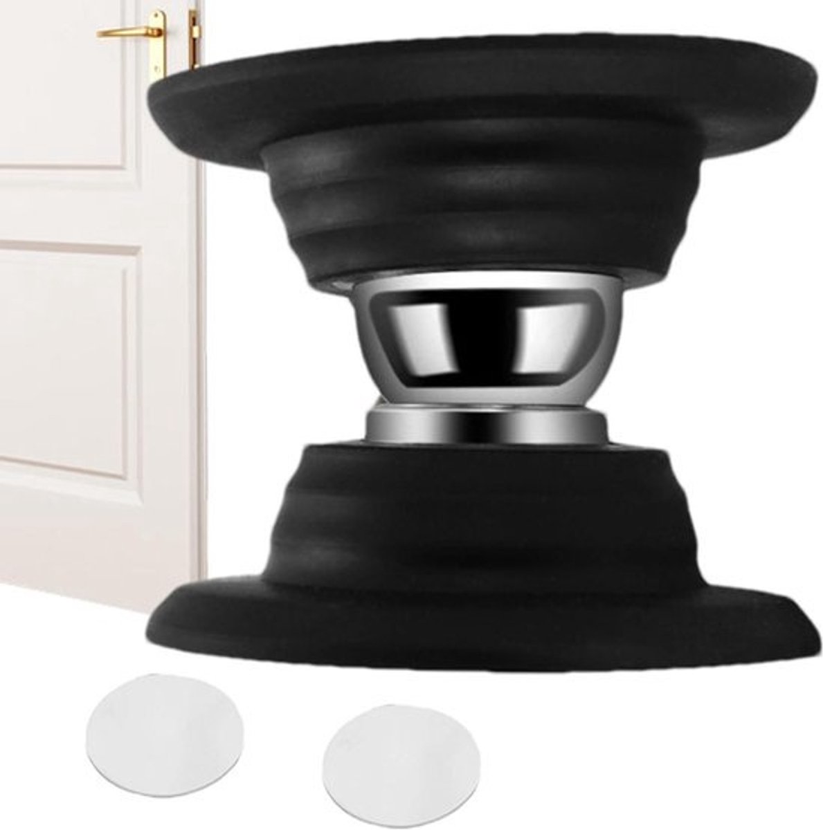 Magnetische Deurstopper - Deurhouder Deurvanger - Stil Deuren Openen - Geen Boren Nodig - 5.5 cm - Zwart