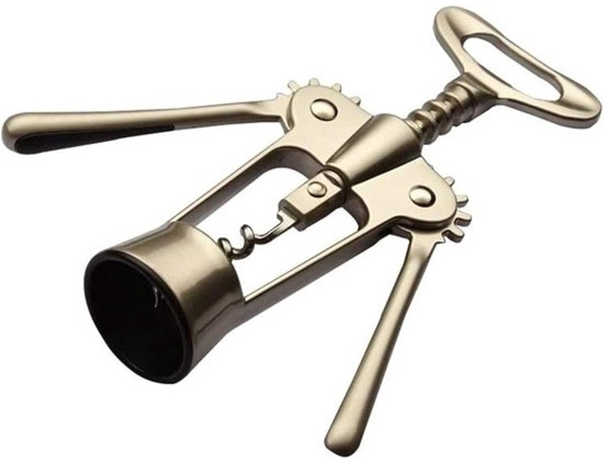 Wijnopener Kurkentrekker - Flesopener Kurkentrekker - Wijn Openen - Multifunctioneel Vleugelontwerp - 18.5 cm - Zilver