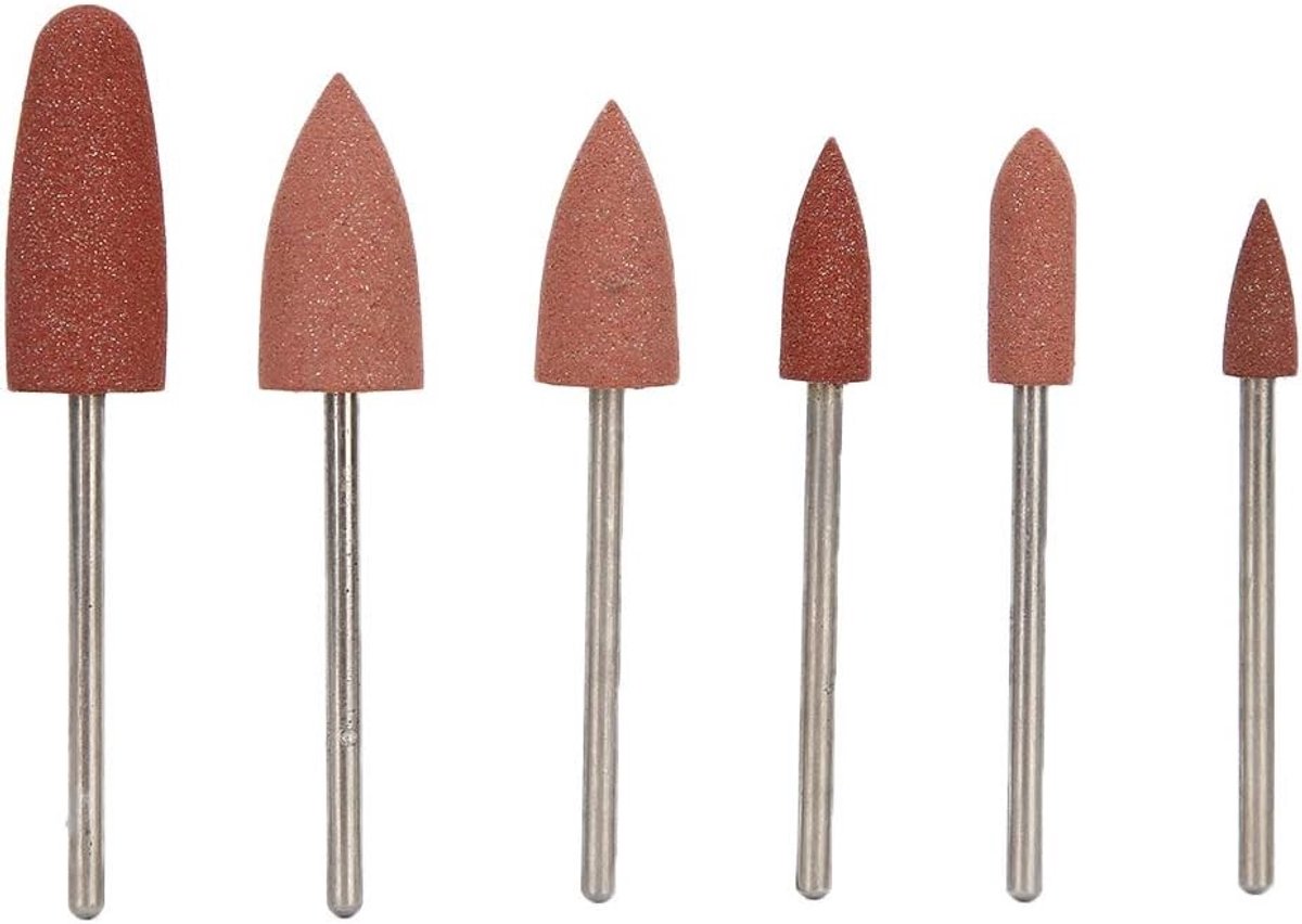 Set van 6 Slijpkoppen voor Nageldrills - Professionele Manicure Tools voor Nagelkunst en Polijsten