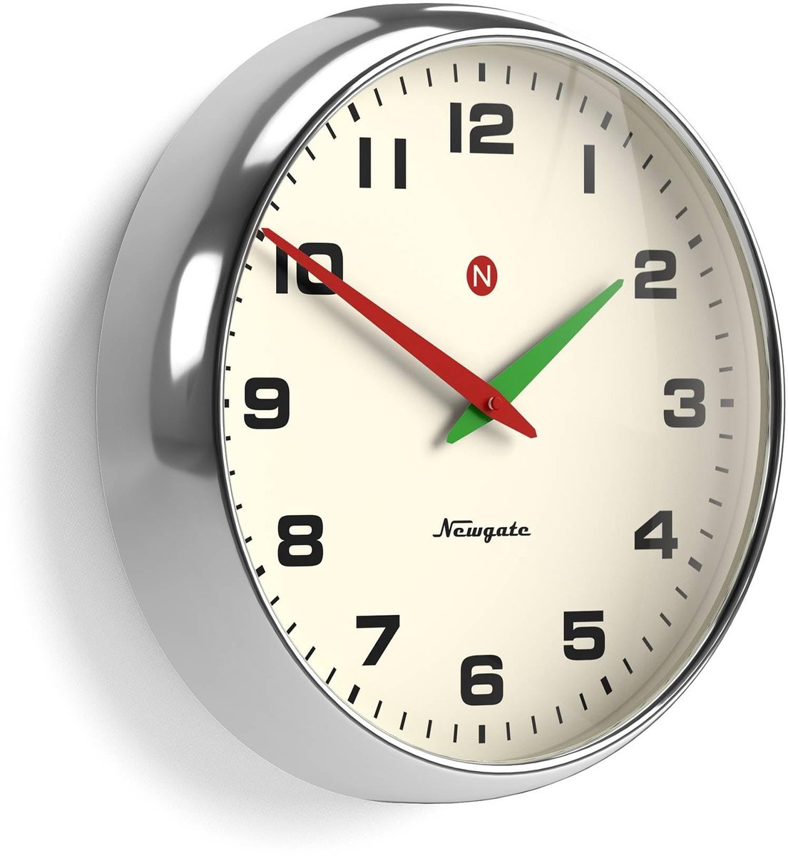 Retro Wandklok met Chrome Afwerking - 40 cm