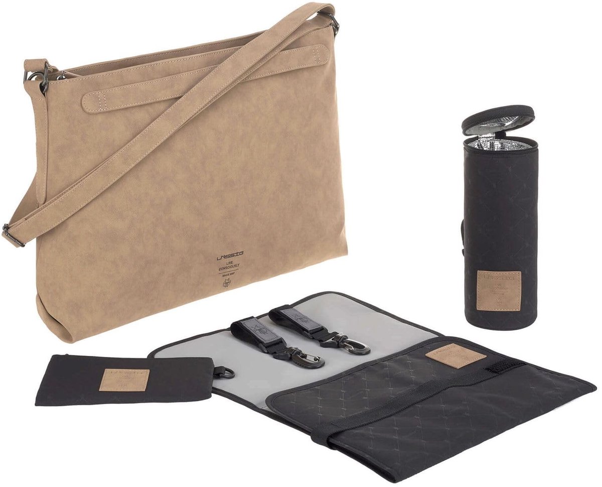 Verschoon Tas voor Baby - Vegan Leer - Camel