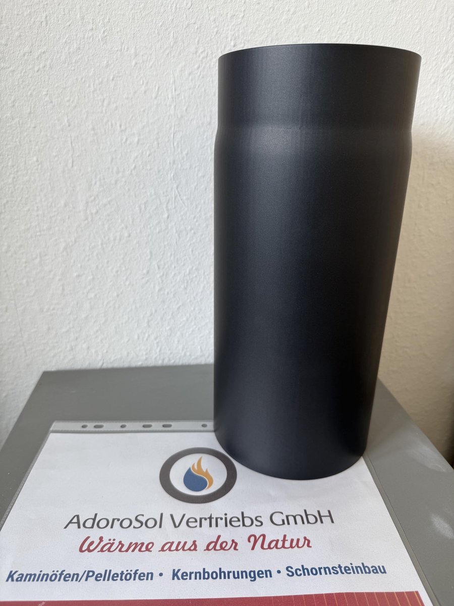 Stove Pipe - DN 150 mm - 330 mm Lengte - Zwart