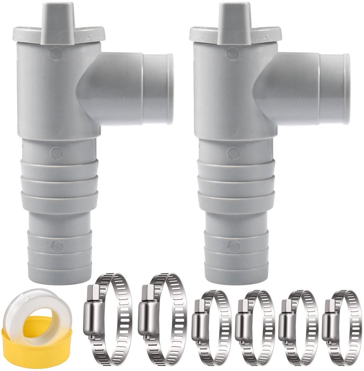 Zwembad Kraan met 32 mm Slangverbinding – Inclusief 6 Klemmen