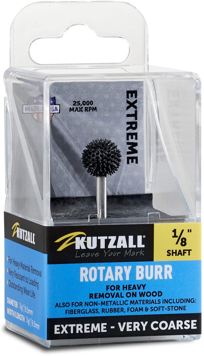 Extreme Sphere Rotary Burr - 1/8" schacht, zeer grof, voor houtbewerking
