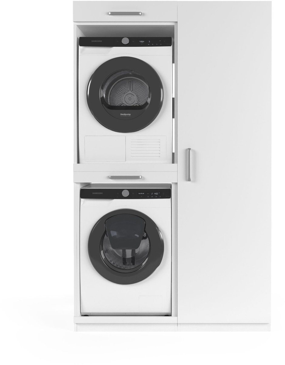 Wasmachine Kast Tokyo - Ergonomisch en ruimtebesparend ontwerp - Wit