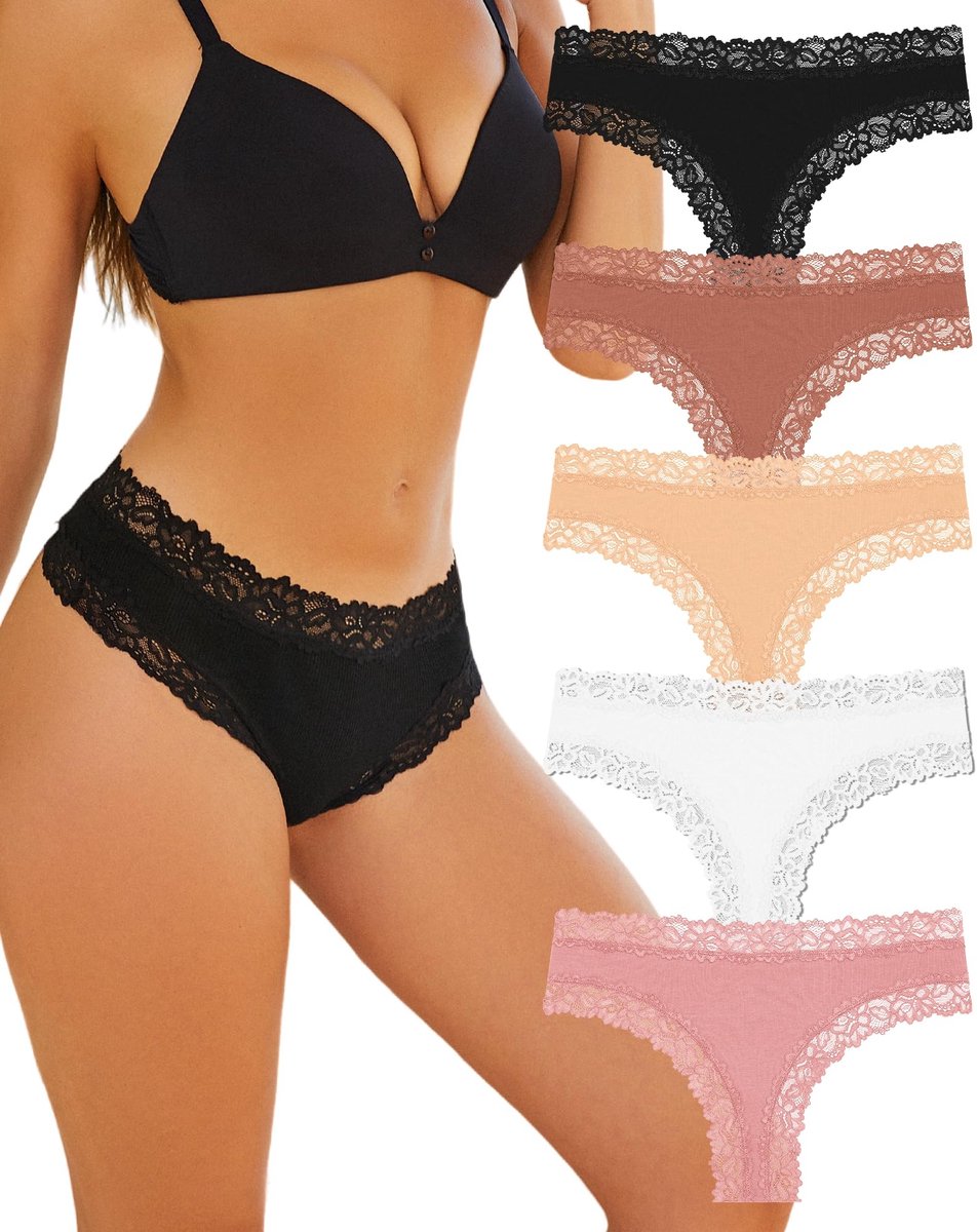 Katoenen Braziliaanse Ondergoedset - 5 Stuks - Multicolor