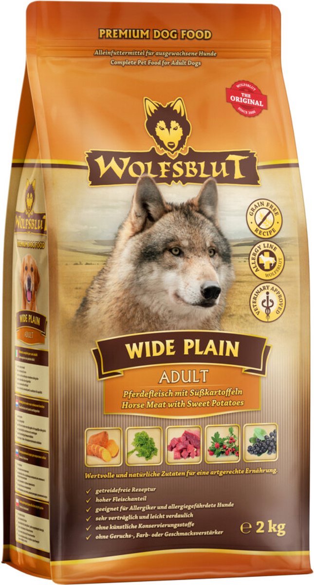 Wolfsblut Wide Plain Adult 2 kg met 500 gram snack