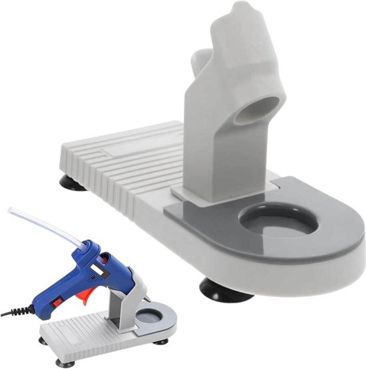 Lijmpistoolhouder - Universele standaard - Veilig knutselen - Hittebestendig materiaal - 18 x 10 x 8 cm - Zwart