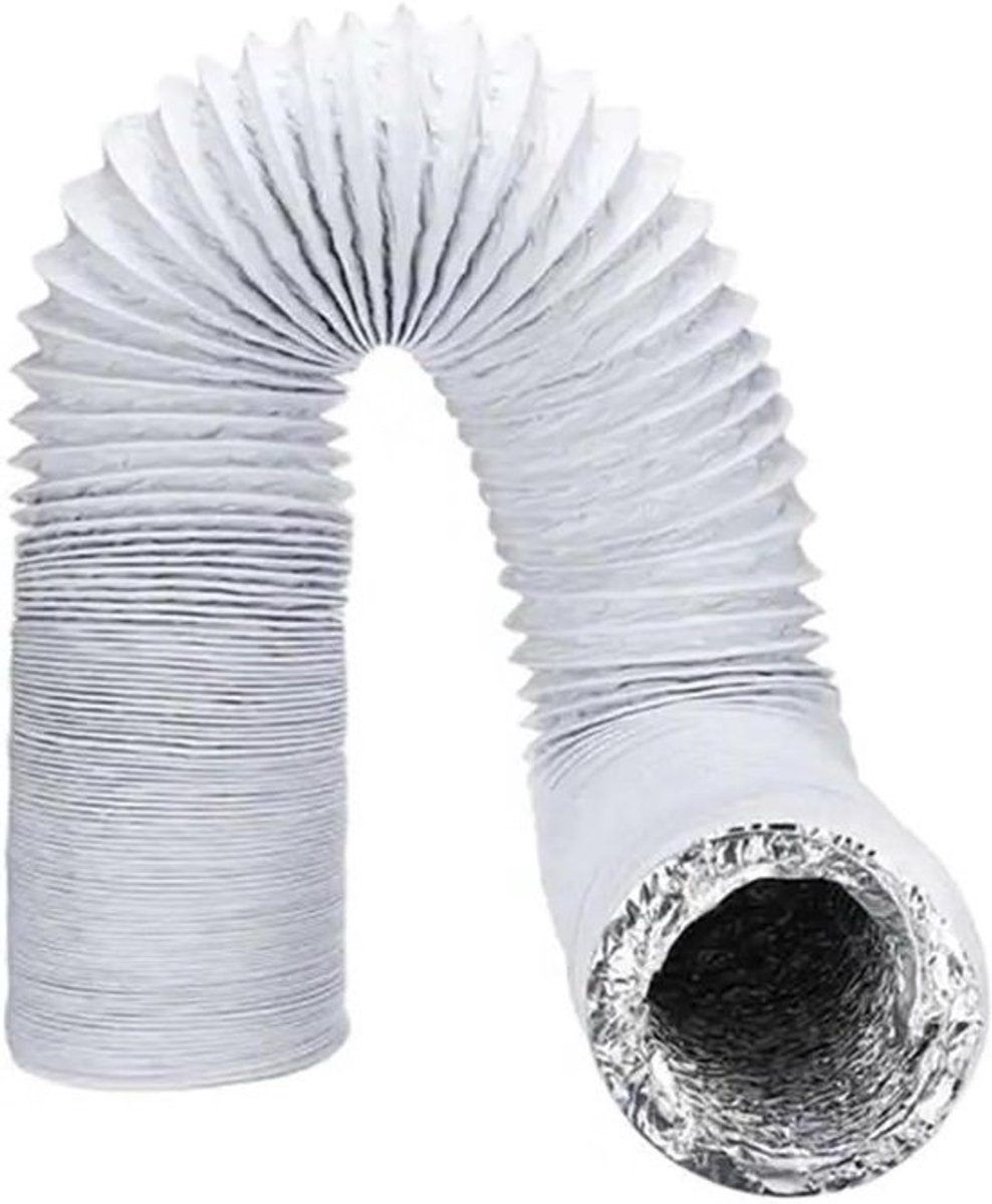 Afvoerslang Ventilatiebuis - Flexibele Luchtslang - Lucht Afvoeren - Meerlaagse Bescherming - 150 mm 3 meter - Zilver Wit
