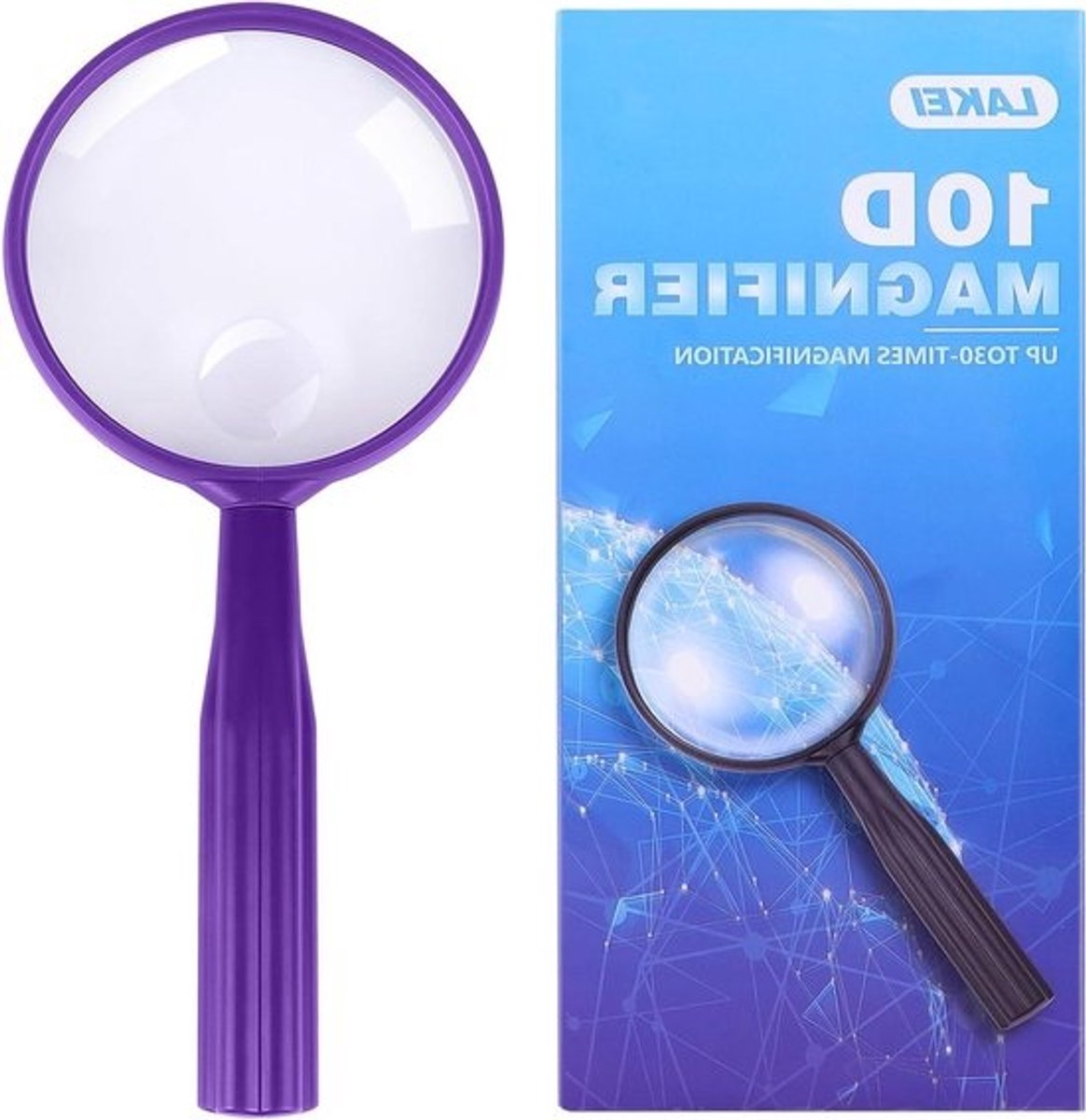 Handleesloep - Vergrootglas Leesloep - Lezen en Hobby - Onbreekbare Lens - 75 mm - Paars